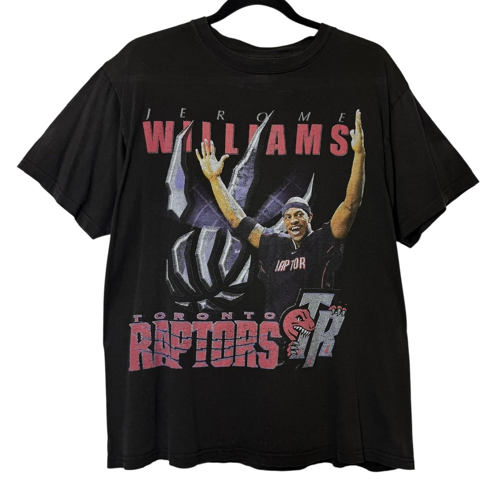 Vintage Jerome Williams Toronto Raptors NBA Basketball T-Shirt Black Sz XL